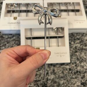 Threshold Silver Bow Cocktail Picks